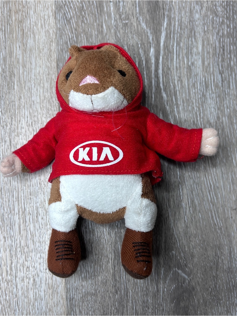 KIA Hamster Plush Toy in Red Hoodie • Cute Promo Collectible • Brand Mascot - Picture 2 of 5